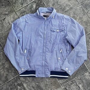 SOKOOL Men's Lightweight Checkered Bomber Zip Jacket Preppy Coastal Outdoor